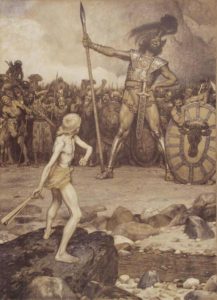 David fighting Goliath